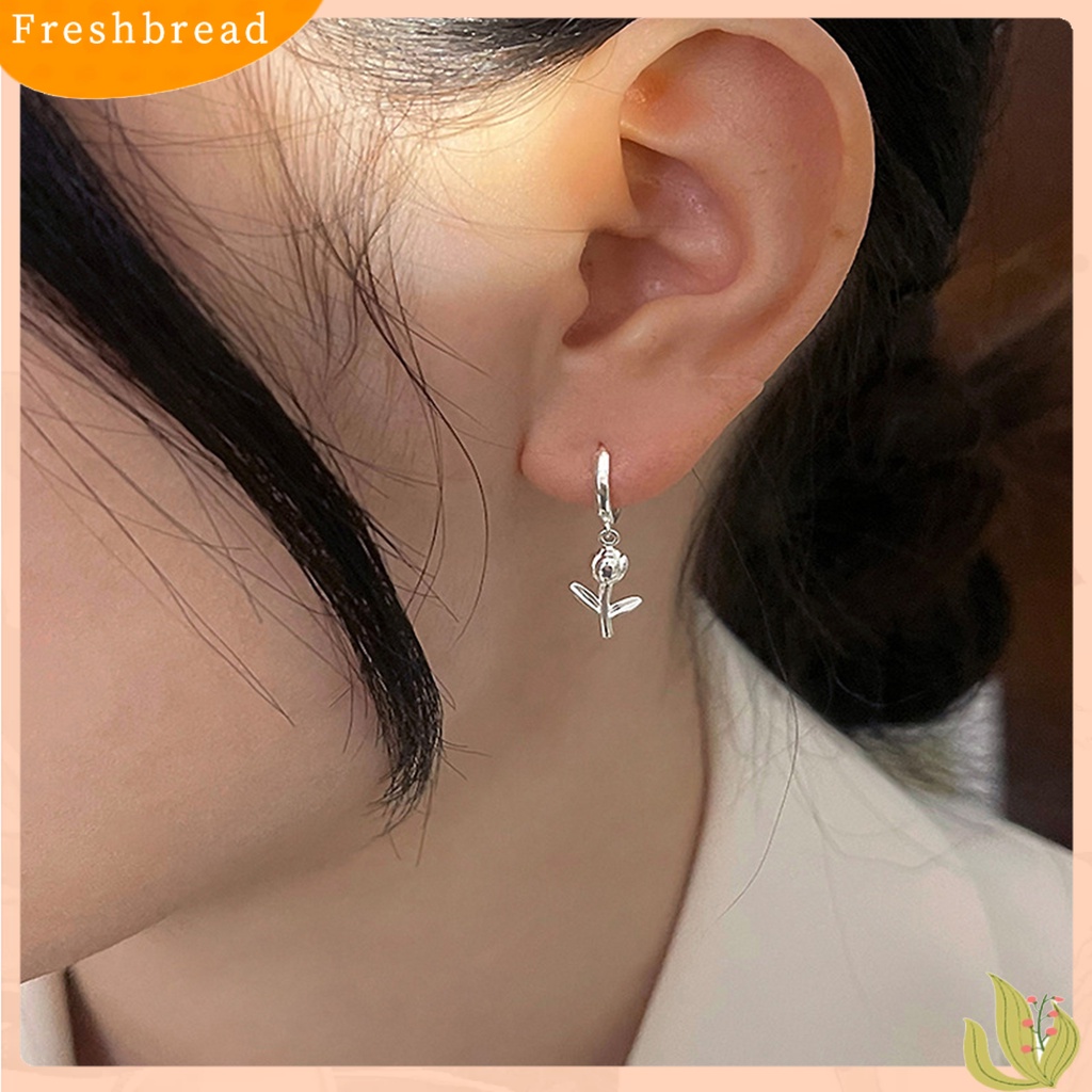 &lt; Freshbread &gt; 1Pc Drop Earring Geometri Liontin High Gloss Electroplating Menawan Mewah Dekorasi Hypoallergenic Tulip Huggie Hoop Earring Perhiasan Aksesori