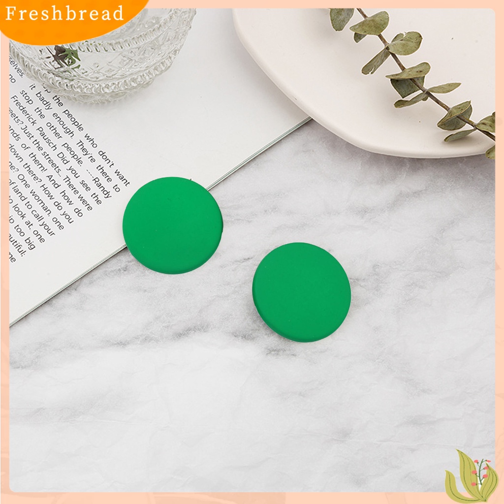 &lt; Freshbread &gt; 1pasang Anting Stud Warna Permen Tindik Cat Geometris Sederhana Wanita Gadis Besar Bulat Telinga Giwang Fashion Perhiasan Hadiah Untuk Pacar