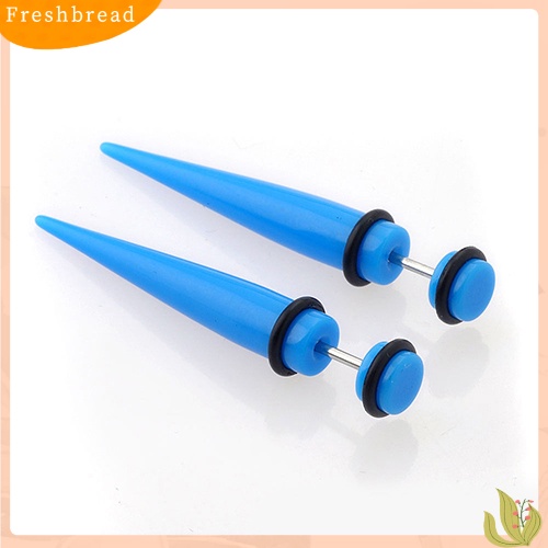 < Freshbread > 2Pcs Unisex Punk Telinga Palsu Cheater Tandu Rivet Taper Plug Tunnel Gauges