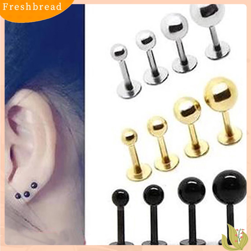 &lt; Freshbread &gt; Ear Studs Simple Easy Matching Titanium Steel Bentuk Barbel Anting Wanita Helix Tragus Untuk Pesta