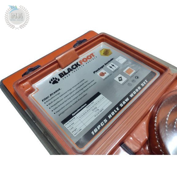 Hole Saw Kit Holesaw Kit BLACKFOOT / Mata Bor Pelubang Kayu HSS 16 Pcs OLS Blackfoot Holesaw Mata Bor Kayu 16 pcs HSS