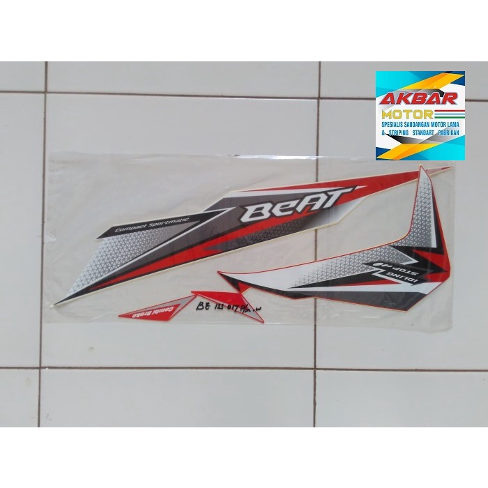 Striping Sticker Lis Beat ESP ISS 2018 Putih Merah Original