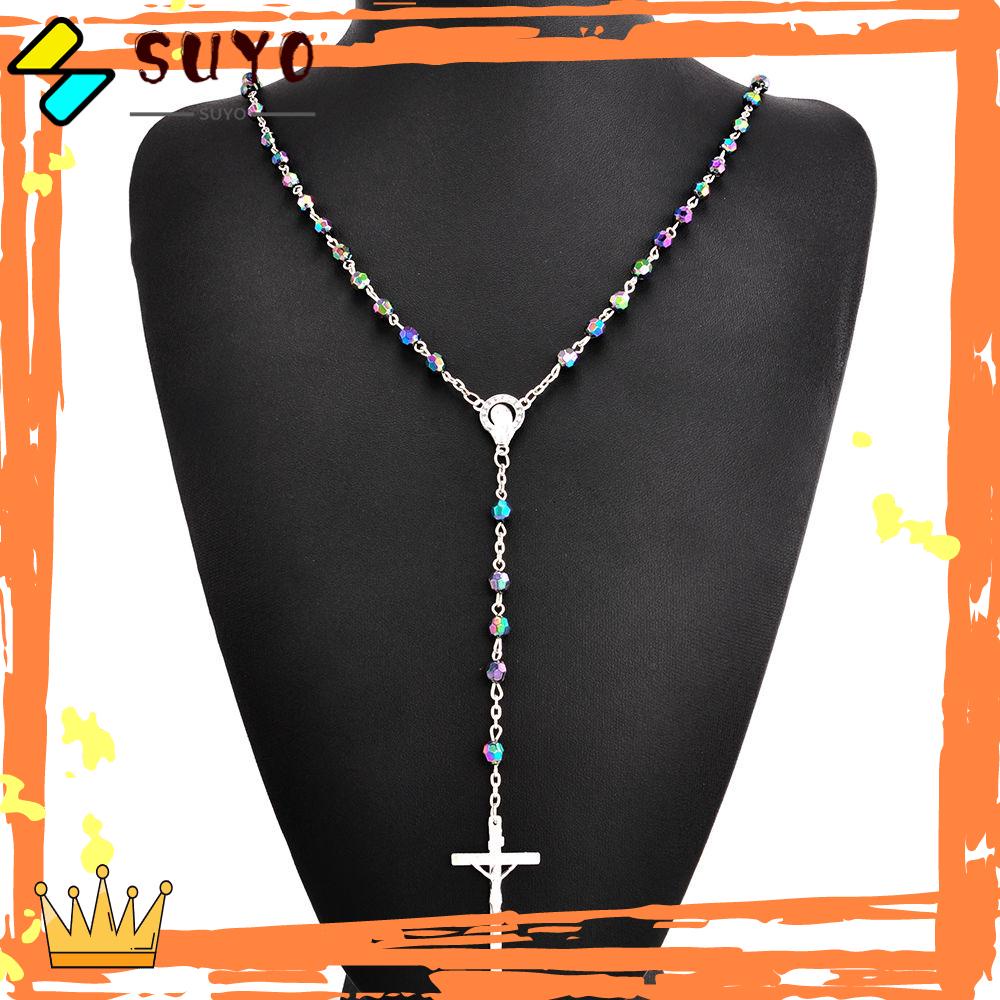 Suyo Kalung Salib Penjualan Panas Salib Vintage Rosario Beads Chain