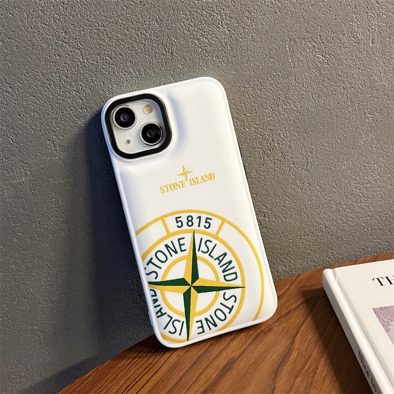 IPHONE Stone island Down Jacket Bahan Silikon Lembut Case Untuk Iphone14 11 12 13 Pro Max XS X XR 14 Plus Sarung Pelindung Kamera Shockproof
