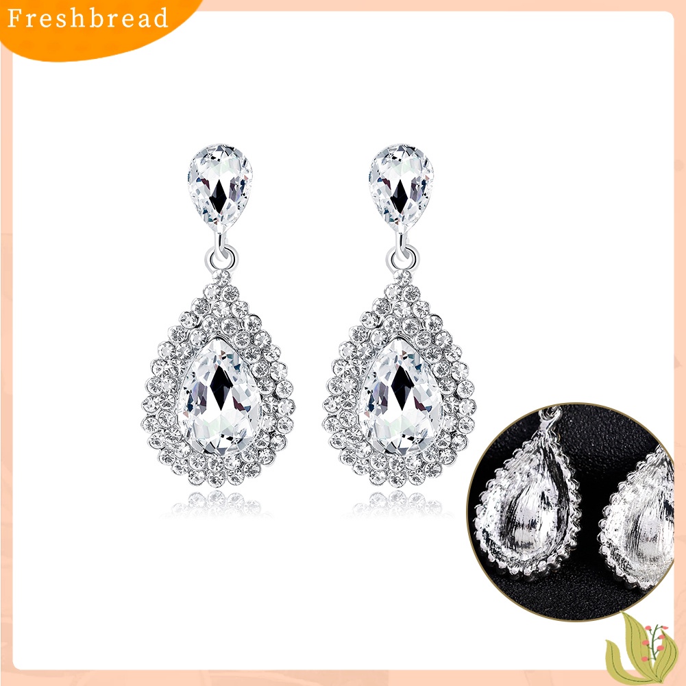 {In Stock} Mewah Tetesan Air Berlian Imitasi Wanita Anting Menjuntai Telinga Drop Perhiasan Pesona Dekorasi