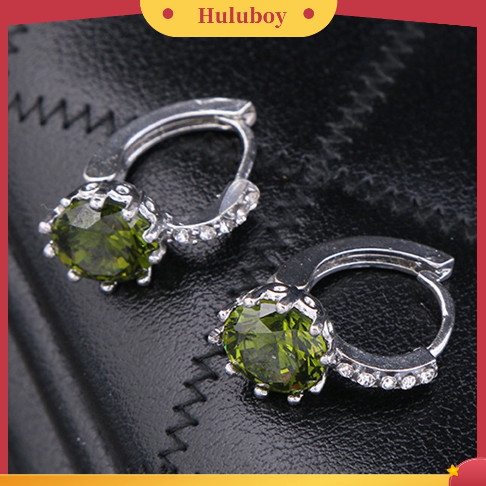 {Ready Stock} Wanita Bulat Cubic Zirconia Hias Huggie Hoop Earings Piercing Perhiasan Hadiah