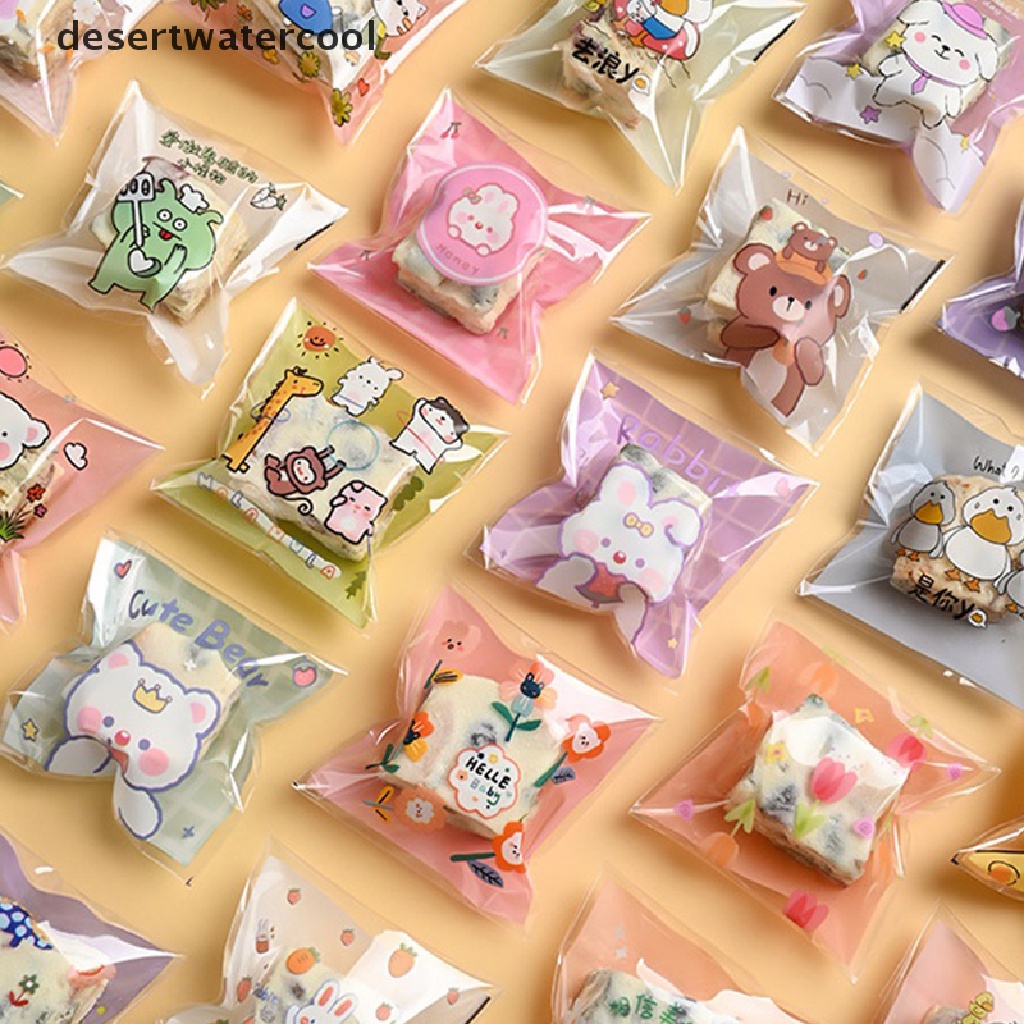 Deid 100Pcs Kantong Hadiah Kue Bening Plastik Permen Cookies Biskuit Packaging Bags Martijn