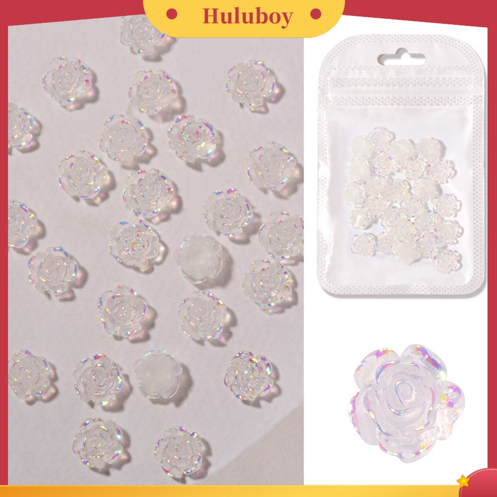 {In Stock} 30Pcs Bunga Dekorasi Kuku Glitter Gaya Aksesoris Kuku Bunga Buatan Nail Art Stud Untuk Salon