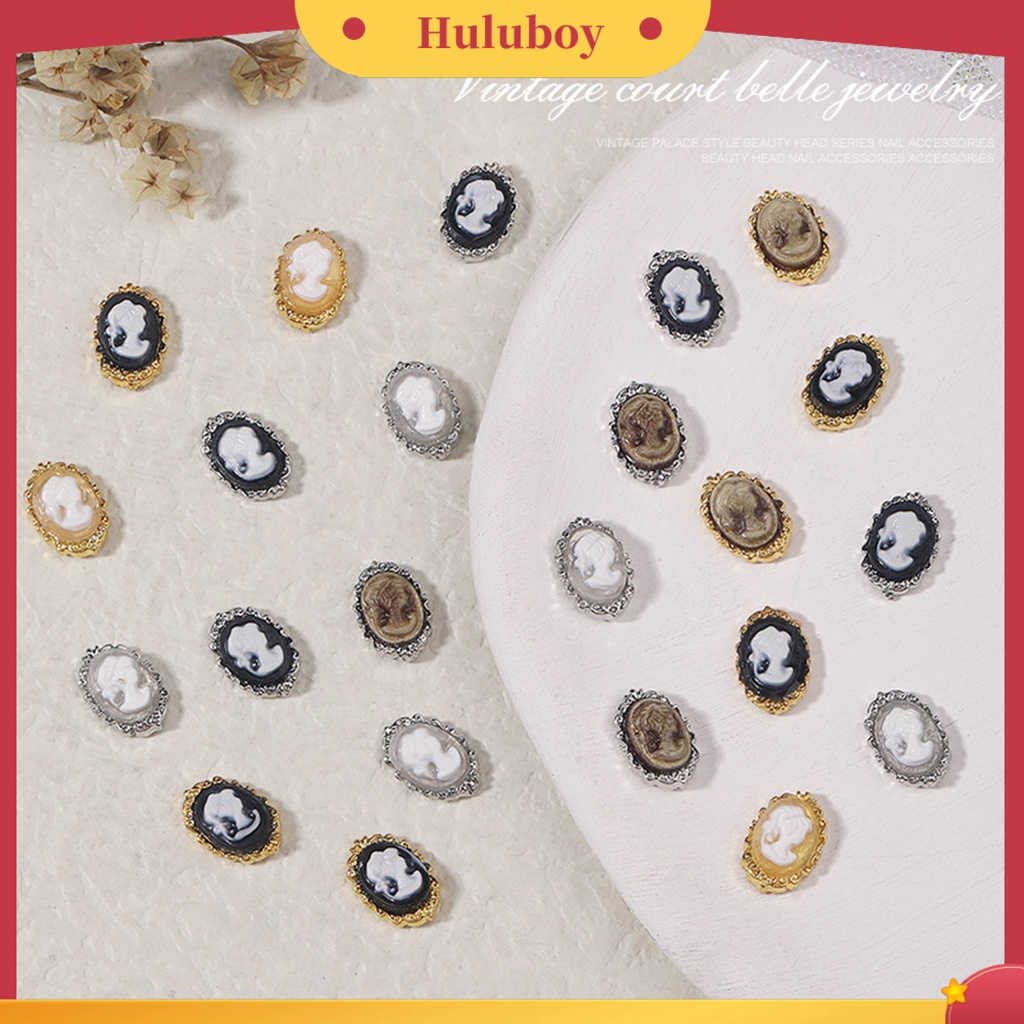 {In Stock} 10Pcs Pesona Kuku Tiga Dimensi Gloss Gaya Baroque DIY Alloy Vintage Kecantikan Kepala Nail Art Ornamen Manicurist Supply
