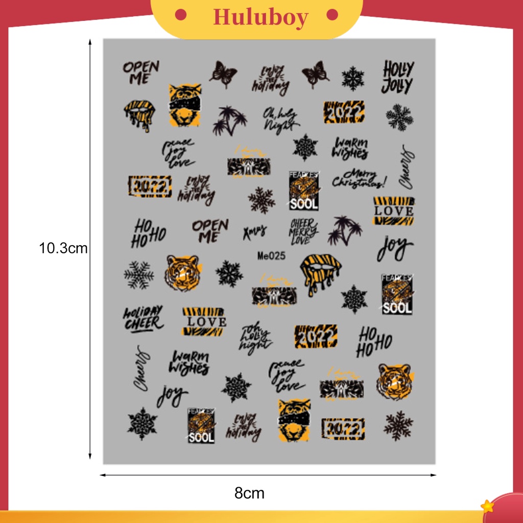 {In Stock} Stiker Kuku Kartun Hidup Ultra Tipis Cat Air Harimau Tahun Baru Slider Manicure Wraps Untuk Manicure
