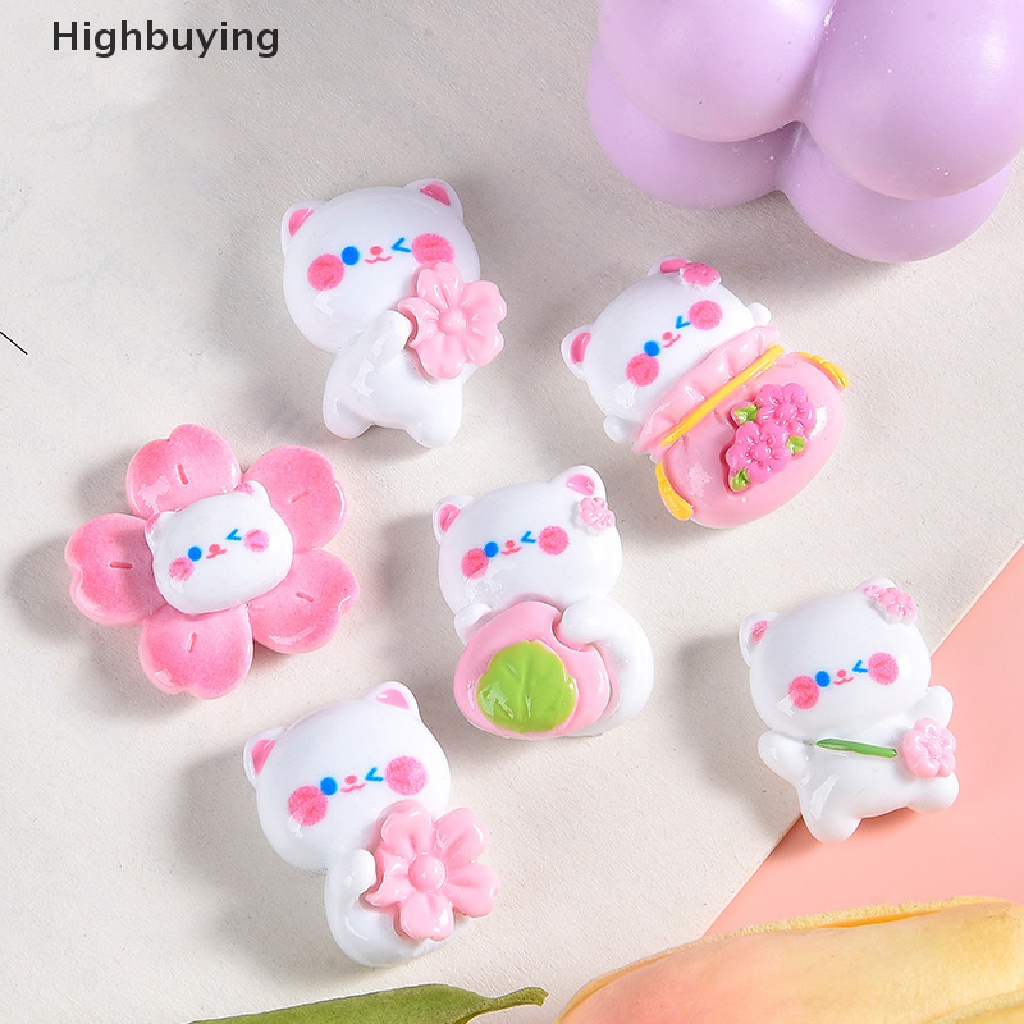 Hbid 10 Pcs Kartun Ransel Bunga Sakura Kucing Resin Aksesoris Datar Kembali Scrapbooking DIY Perhiasan Craft Dekorasi Phone Case Kulkas Stiker Glory