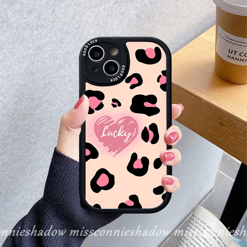 Casing Pasangan Infinix Hot 10 Lite Hot 9 10 Play 10T 11 10s 11s Smart5 6 Note8 Lucky Love Heart Soft Couples Case Fashion Motif Leopard Soft Tpu Back Cover