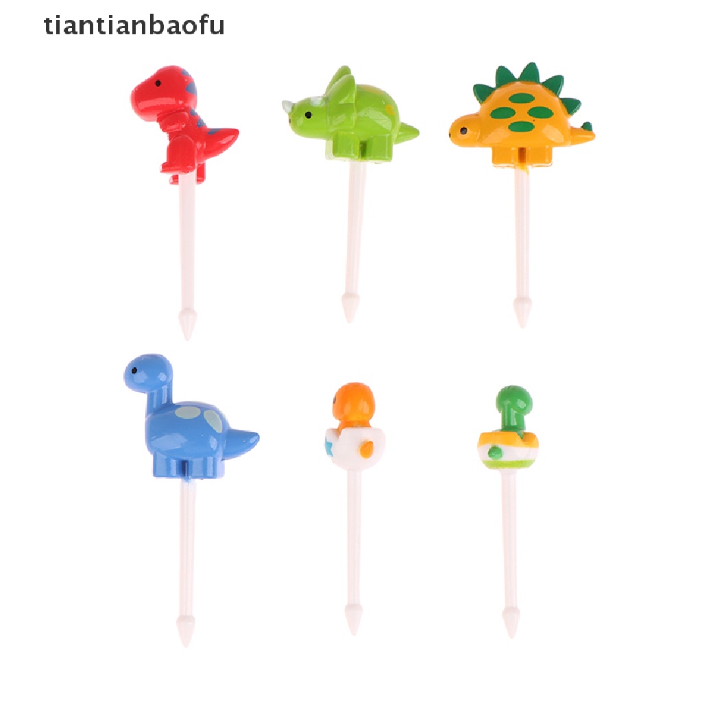 [tiantianbaofu] 6/8pcs Garpu Buah Kartun Hewan Snack Dessert Kue Animal Decor Food Picks Butik