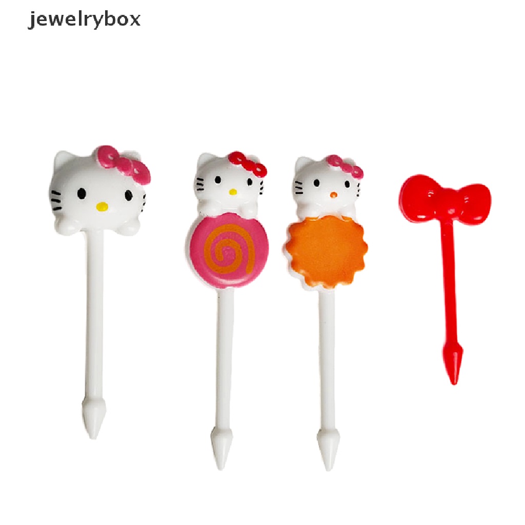 [jewelrybox] 8pcs/set Garpu Mini Pengambil Makanan Untuk Anak-Anak Lucu Garpu Buah Bento Box Dekorasi Reusable Kartun Anak Snack Kue Dessert Fruit Fork Boutique