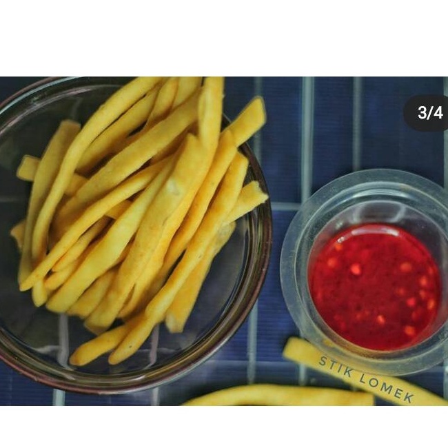 

Keripik Kerupuk Stick Lomek Sitting Jambrong Sudah P-IRT Khas Bengkalis Riau Ready Stock Jakarta isi 100 Gram Kemasan Plastik Food Grade