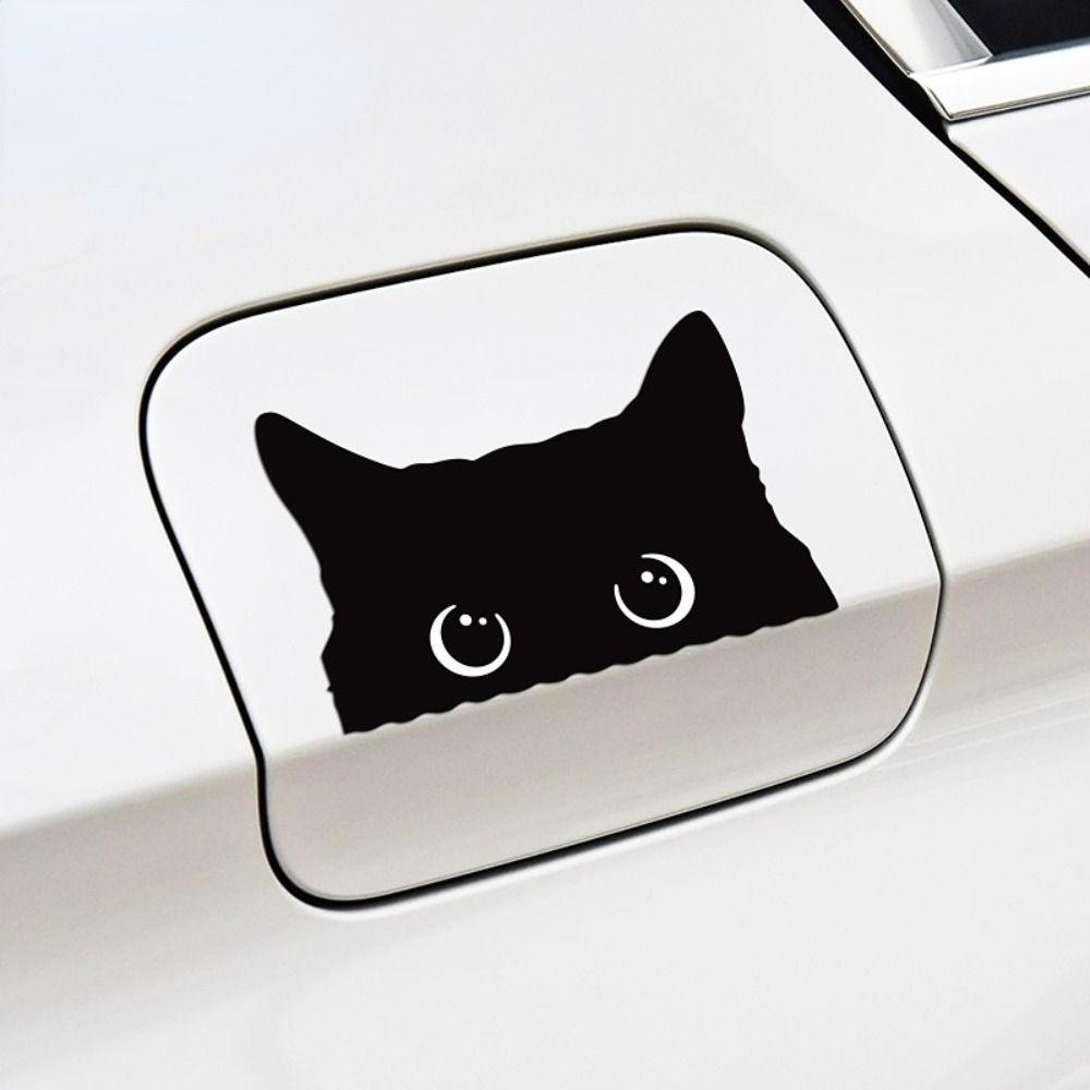 Lanfy Mata Besar Kucing Stiker 1 Pc Fashion Aksesoris Mobil Styling Motor Dekorasi Goresan Cover Mobil Vinyl Decal