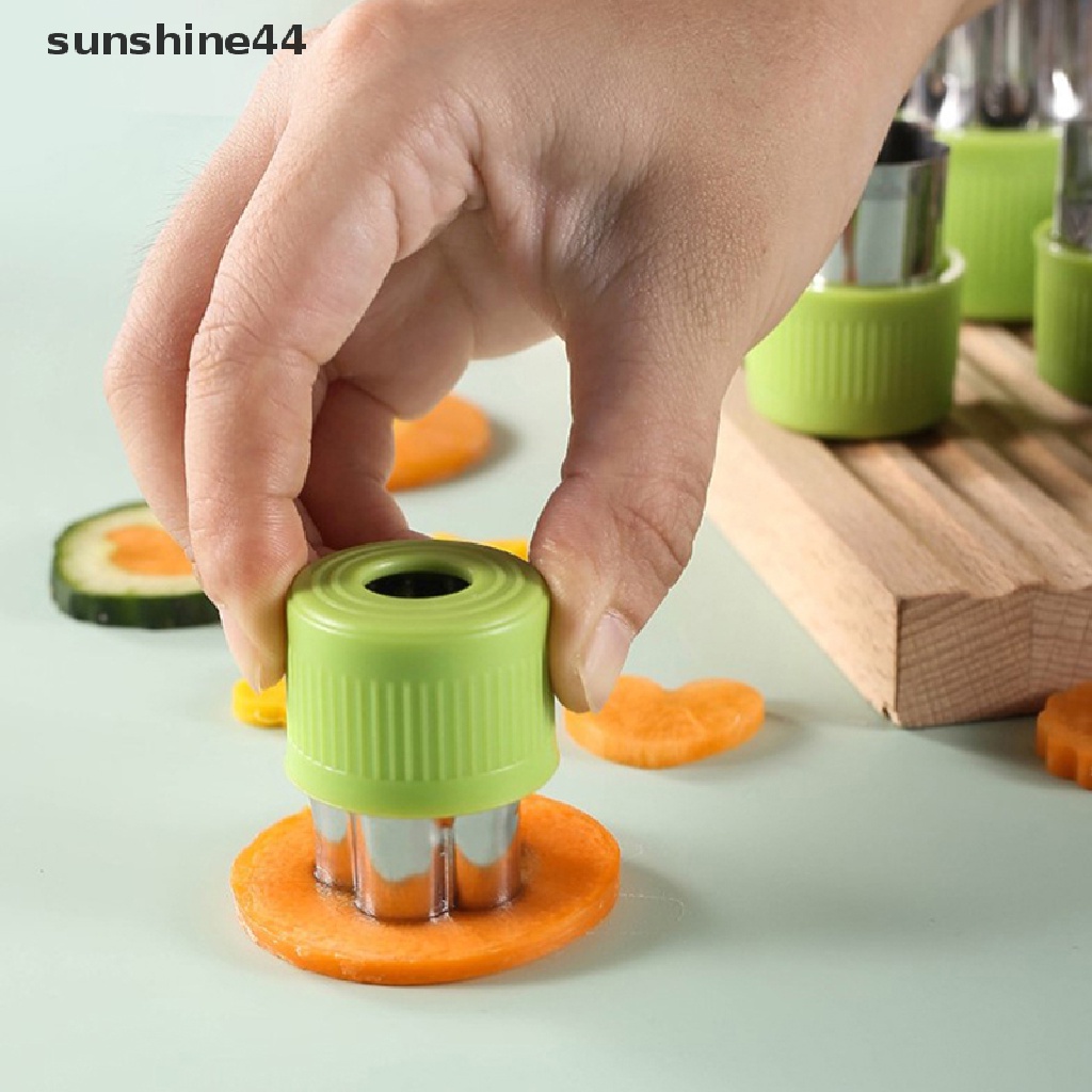 Sunshine 6Pcs Set Pemotong Sayuran Stainless Steel Cetakan Cookie Cutter DIY Untuk Anak ID