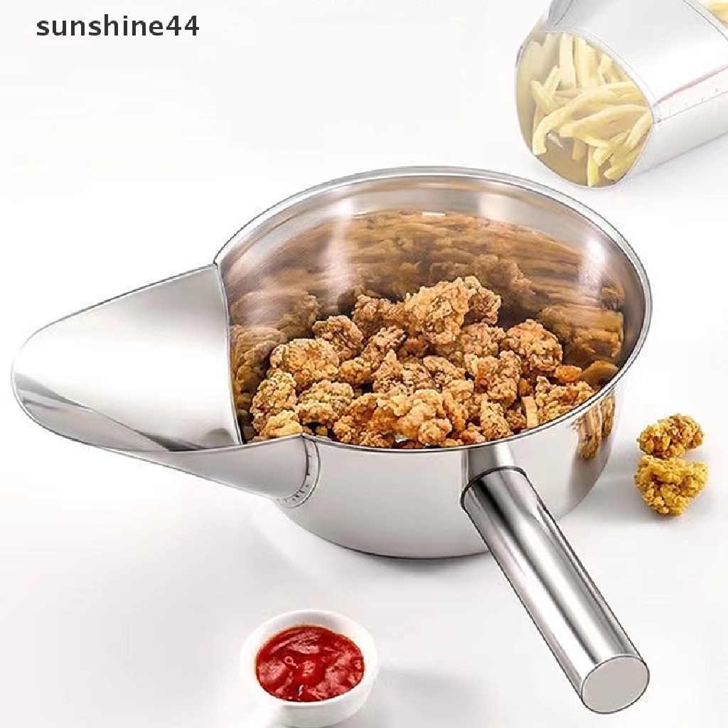 Sunshine Dapur Restoran French Fries Shovel Funnel Sendok Stainless Steel Alat Packing ID