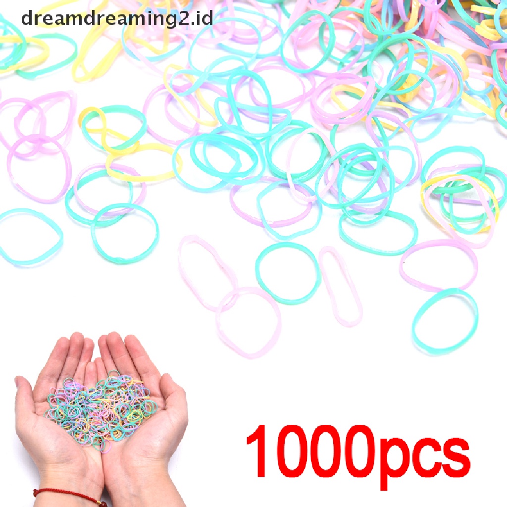 (hot) 1000pcs Karet Rambut Anak Perempuan Wanita Colorful Elastic Band Hair Rope Headband//