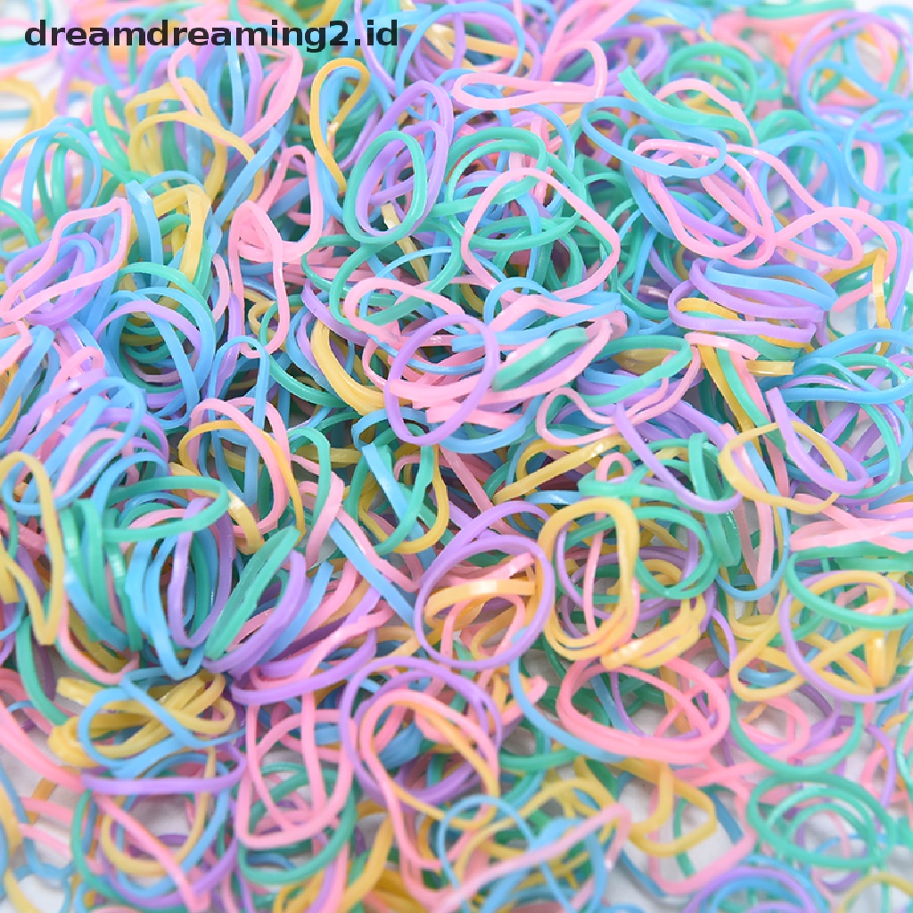 (hot) 1000pcs Karet Rambut Anak Perempuan Wanita Colorful Elastic Band Hair Rope Headband//