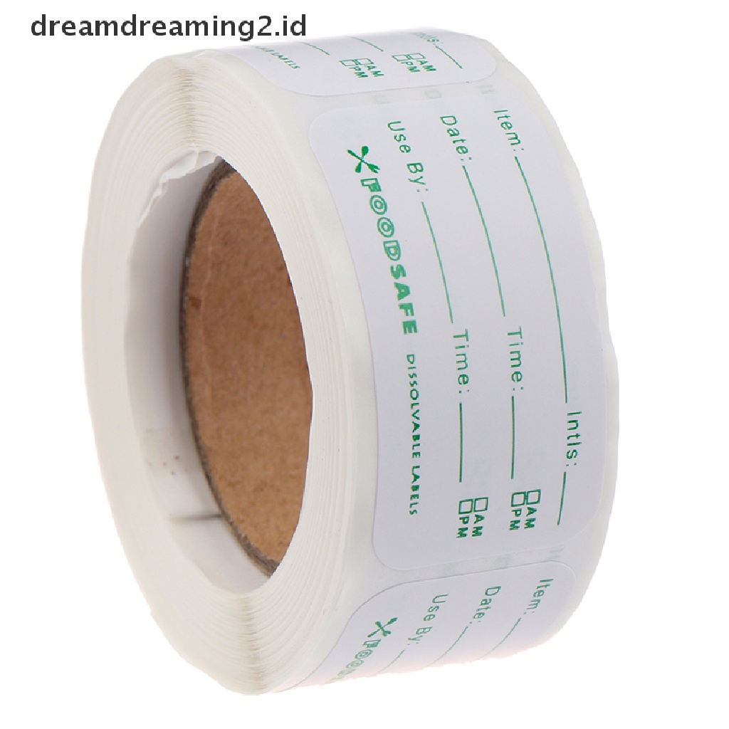 (hot) 250pcs/roll Stiker Dapur Kulkas Freezer Penyimpanan Makanan Label Isi Tanggal//