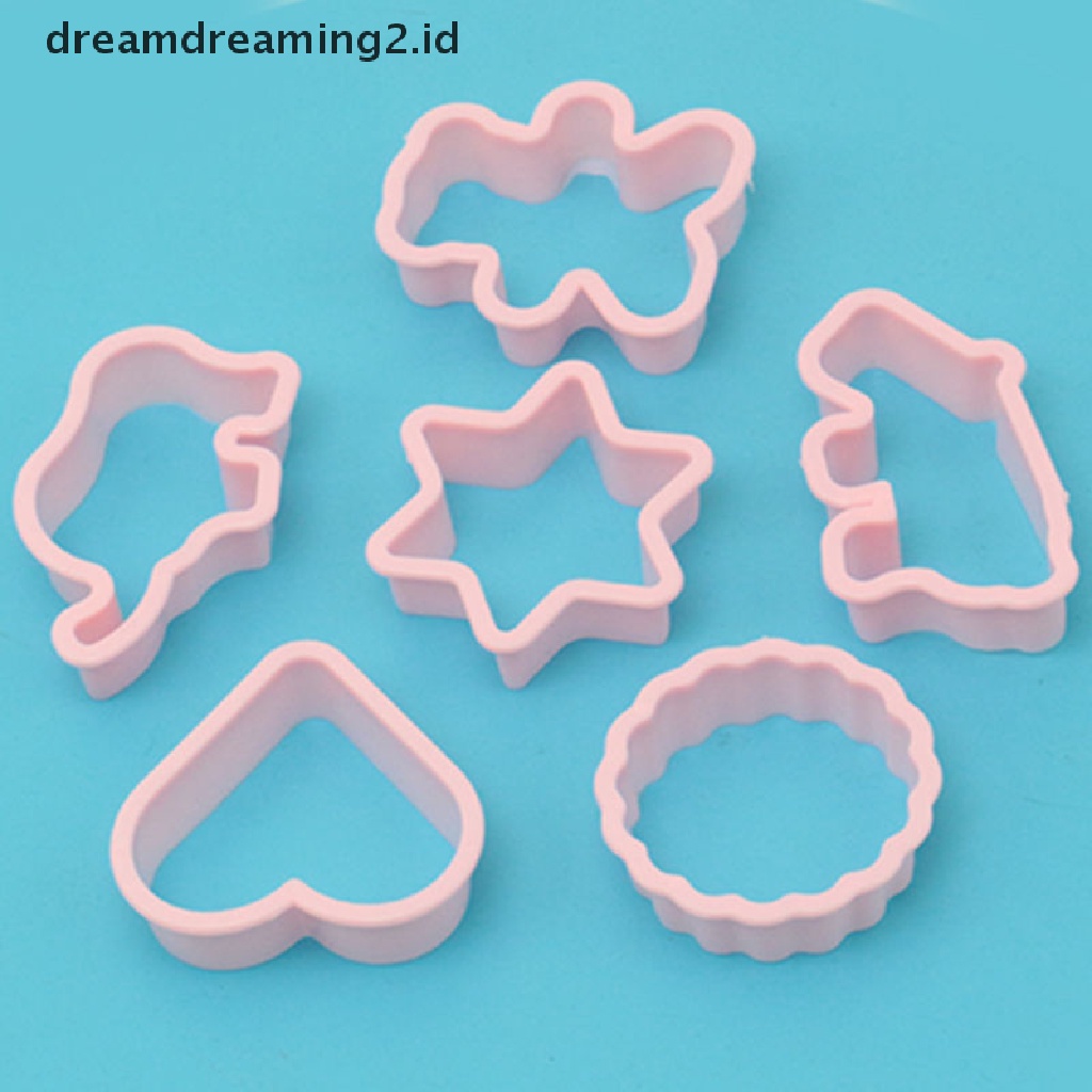 (hot) 6 Pcs Multi-Bentuk Cookie Biskuit Pemotong Pastry Fondant Cetakan Karton Biskuit Cetakan Kue Dekorasi Alat Diy Bola Nasi Nanas Kue Cetakan Aksesoris//