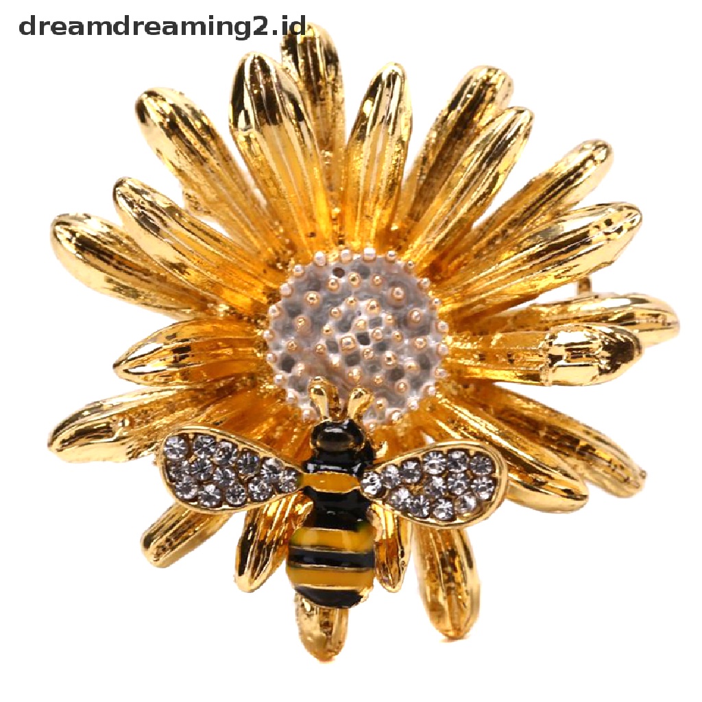 (hot) Fashion Daisy Honeybee Bros Pin Kerah Lencana Korsase Perhiasan Wanita Aksesoris   //