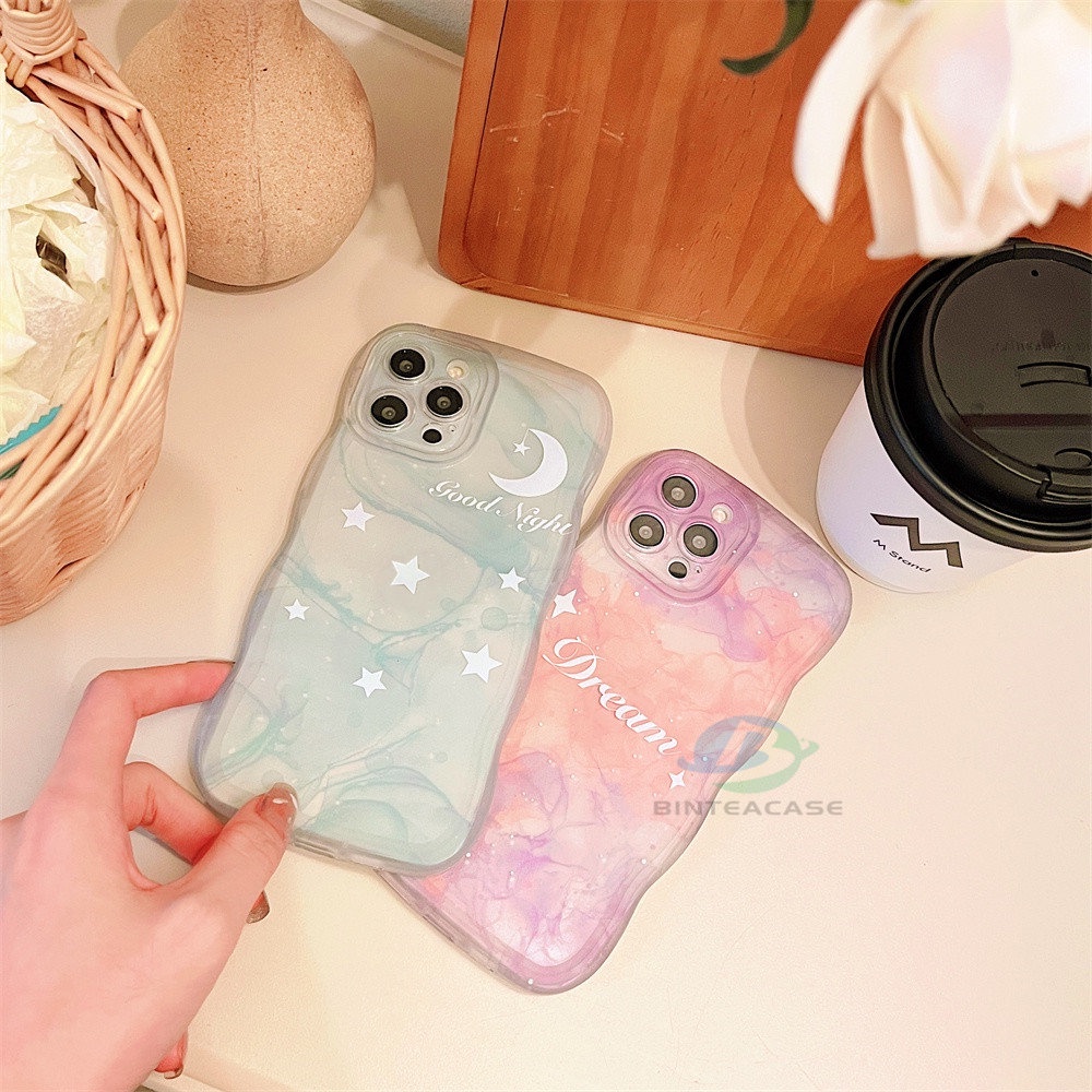 Redmi Note11 Pro Note11S Redmi 10C 10 10A 9C 9A 9T Note10 5G 10s Note9 Note8 Poco M5S X3 NFC M3 Pro Fantasy Langit Berbintang Bulan Jernih Tepi Melengkung TPU Phone Case Binteacase