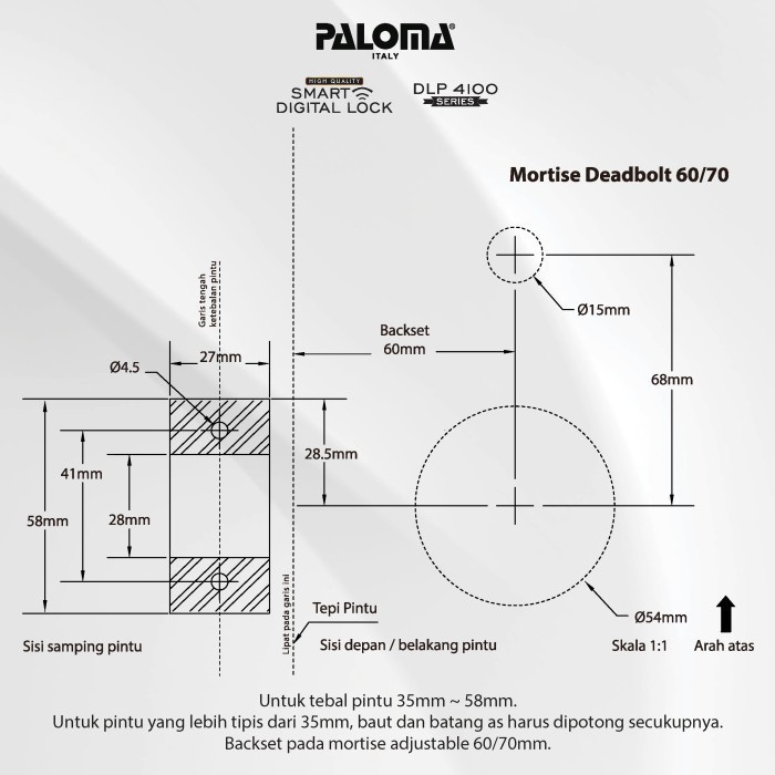 PALOMA DLP 4101 DIGITAL LOCK DEADBOLT SMART HOME DOOR KUNCI PINTU WIFI