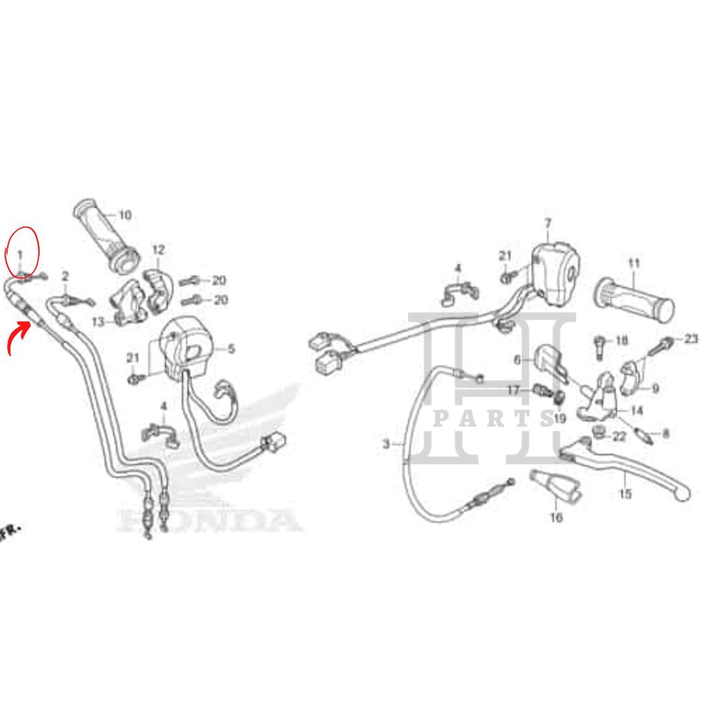 KABEL GAS CABLE COMP A THROT MEGAPRO FI CB150 VERZA 150 17910-K18-901 ASLI ORIGINAL AHM HGP HONDA
