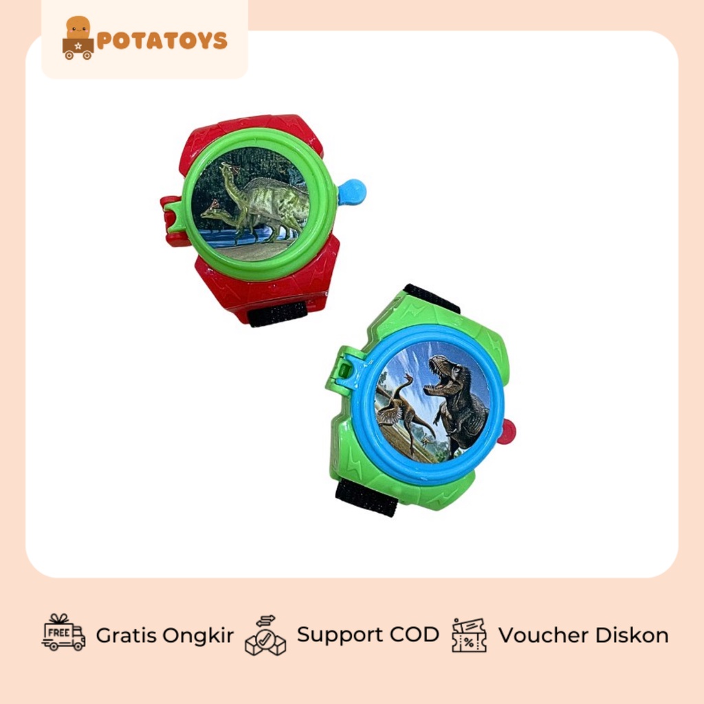 [ Potatoys ] Mainan Jam Tangan Tembak / Jam Tangan Karakter Dinosaurus / Mainan Anak / Mainan outdoor