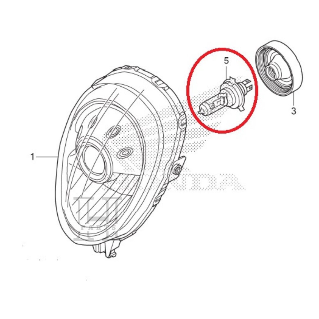 BOHLAM LAMPU DEPAN K18 VERZA SCOOPY FI 12V 35Watt KAKI 3 34901-K18-901 ORIGINAL ORI ASLI HONDA AHM HGP