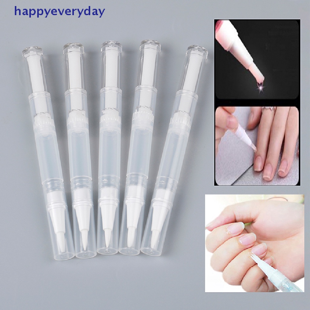 [happy] 5pcs 3ml Travel Pen Twist Kosong Dengan Kuas Wadah Kosmetik Minyak Kuku Lip Balm [ID]