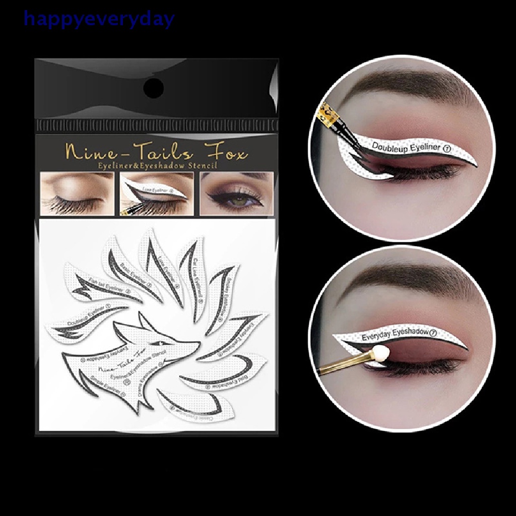 [happy] 48pcs Eyeliner Stencils Stiker Template Makeup Mata Kartu 12gaya Non-Woven [ID]