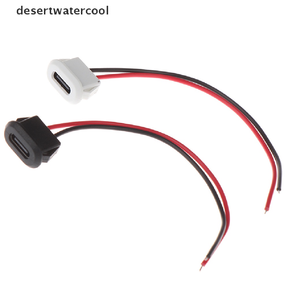 Deid 2Pin USB-C TypeC Konektor USB Tahan Air Kompresi Langsung Female Base Female Socket Charging Interface Dengan Kawat Las Soket Tahan Air Martijn