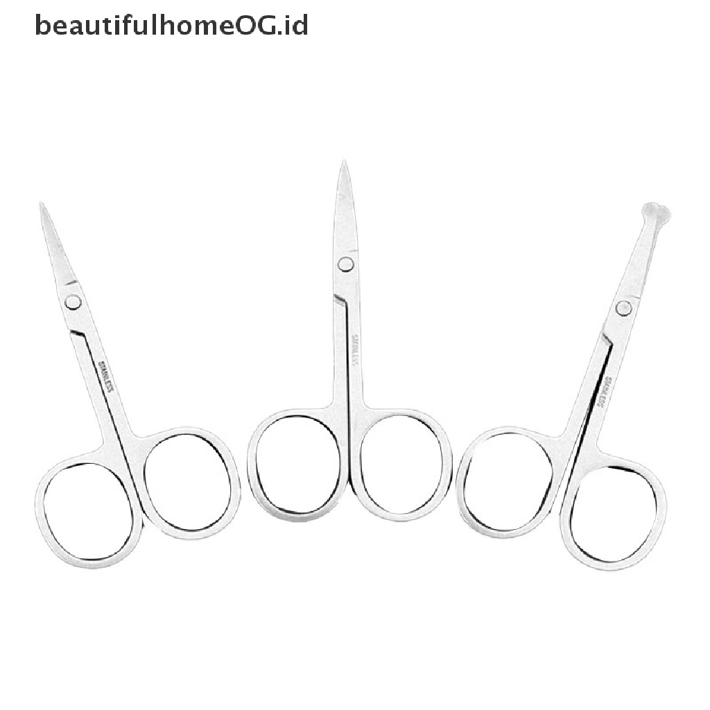 // Lebaran// Kepala Bulat Lengkung Kumis Hidung Telinga Hair Remover Scissor Trimmer Safety Scissor **