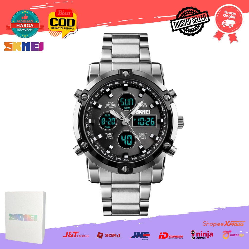 COD] Jam Tangan Double Time Digital Analog SKMEI SK1389/ SK 1389 / 1389 Water resist / Tahan Air