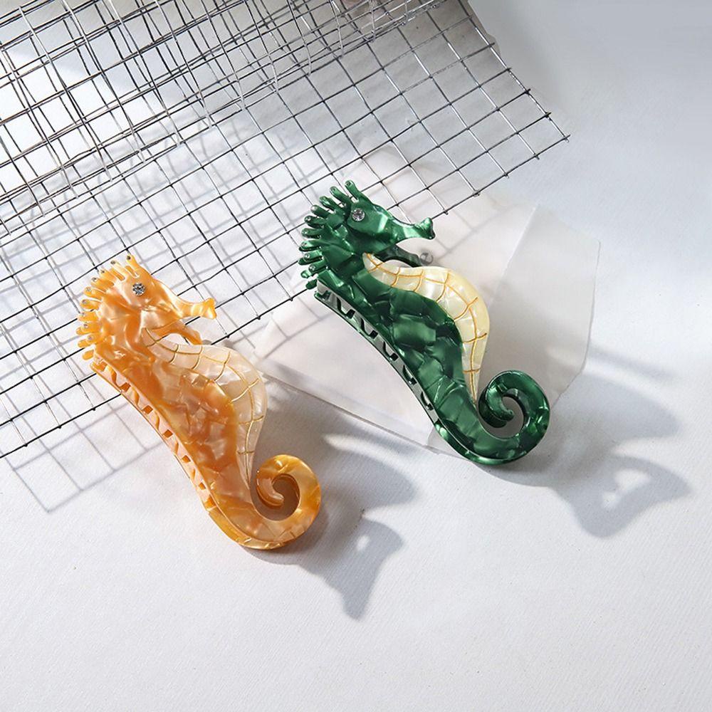 Needway Seahorse Hair Claw Cute Stylish Ins Hadiah Untuk Gadis Fashion Hiasan Kepala Jepit Rambut Besar Korea Hairgrips Zirkon Asetat Hiu Klip