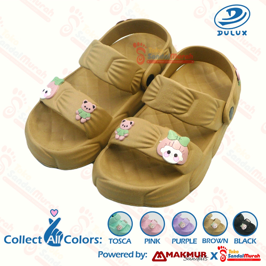 Toko Sendal Murah - Sandal Fuji Uk 30 - 35 / Sandal Anak Perempuan Terbaru / Sandal Dua Strap Motif Boneka / Sandal Slop Anak Kekinian [Toko Sendal Murah M 533 C]