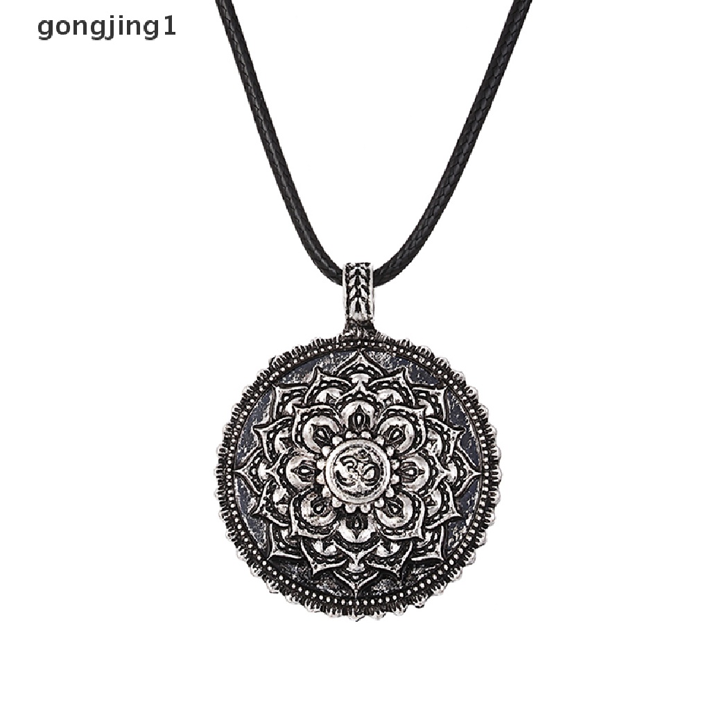 Ggg Retro Tibet Yoga Mandala Jimat Meditasi Teratai Liontin Kalung Perhiasan ID