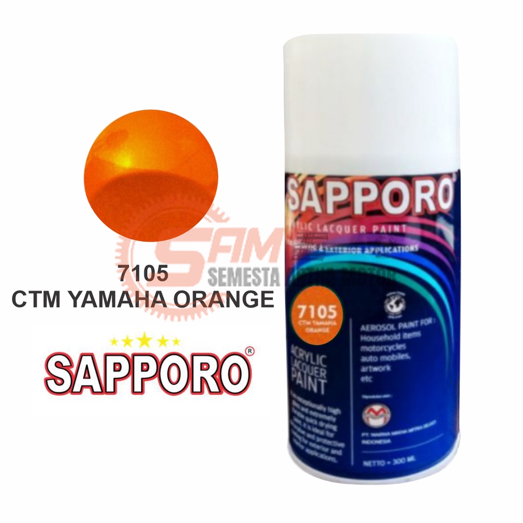 

Pilox Sapporo CTM Yamaha Orange 7105 Cat Semprot 300ml Pilok Metal Aerosol Spray