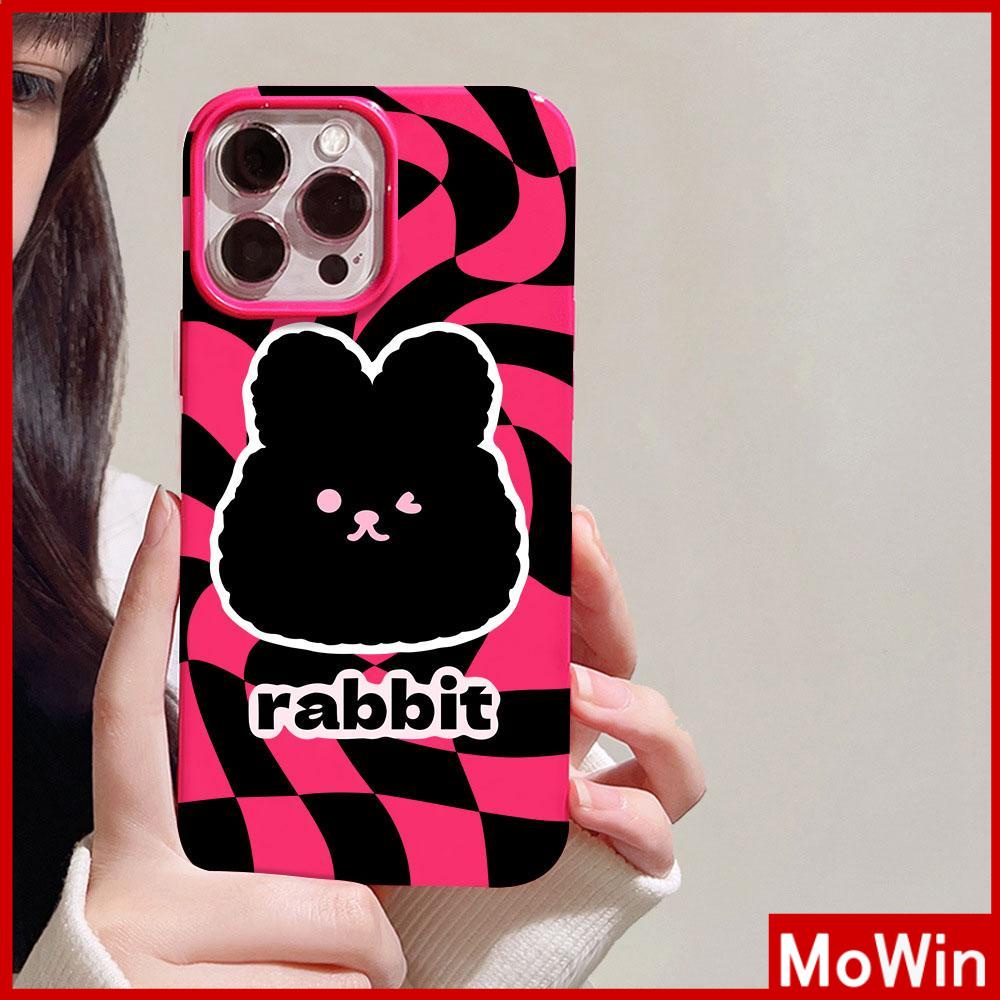 For iPhone 14 Pro Max iPhone Case Pink Glossy TPU Soft Case Shockproof Protection Camera Cute Cute Rabbit Compatible with iPhone 13 Pro max 12 Pro Max 11 xr xs max 7Plus 8Plus