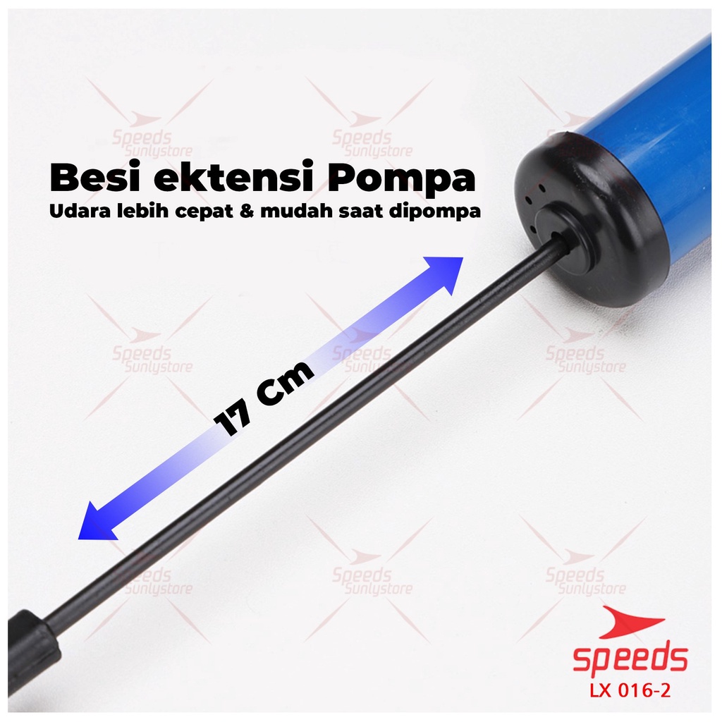 SPEEDS Pompa Angin Jarum Manual Bola Basket Sepak Futsal Volly Pump Ball 016-2