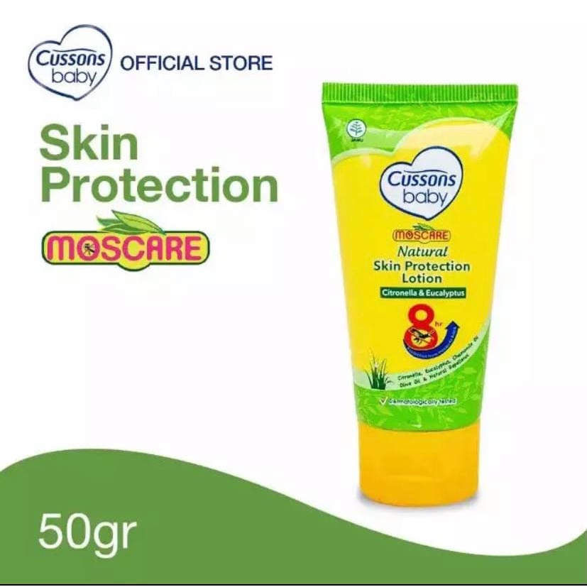 Cussons Baby Moscare Natural Skin Protection Lotion Citronella Eucalyptus 50g Krim Bayi Anak Anti Nyamuk Lotion Losion Bayi Anak Pengusir Anti Nyamuk  Serangga