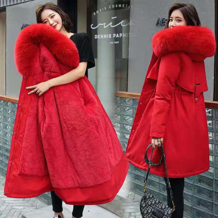 IMPORT CHELSEA WOMAN WINTER COAT WITH FUR INSIDE JAKET WANITA MUSIM DINGIN THERMAL KOREAN STYLE