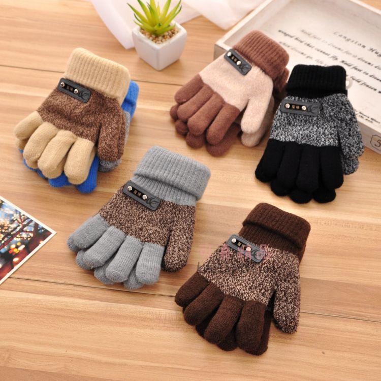 IMPORT BICOLOR KNIT WINTER GLOVES UNISEX WOMAN KIDS SARUNG TANGAN RAJUT MUSIM DINGIN