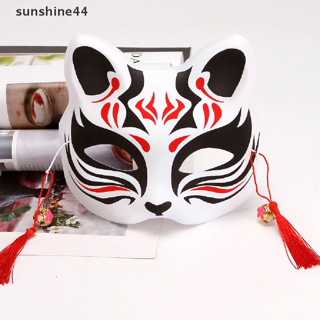 Sunshine Anime Foxes Topeng Cosplay Jepang Rave Hand-Painted Anime Demon Slayer Setengah Wajah ID