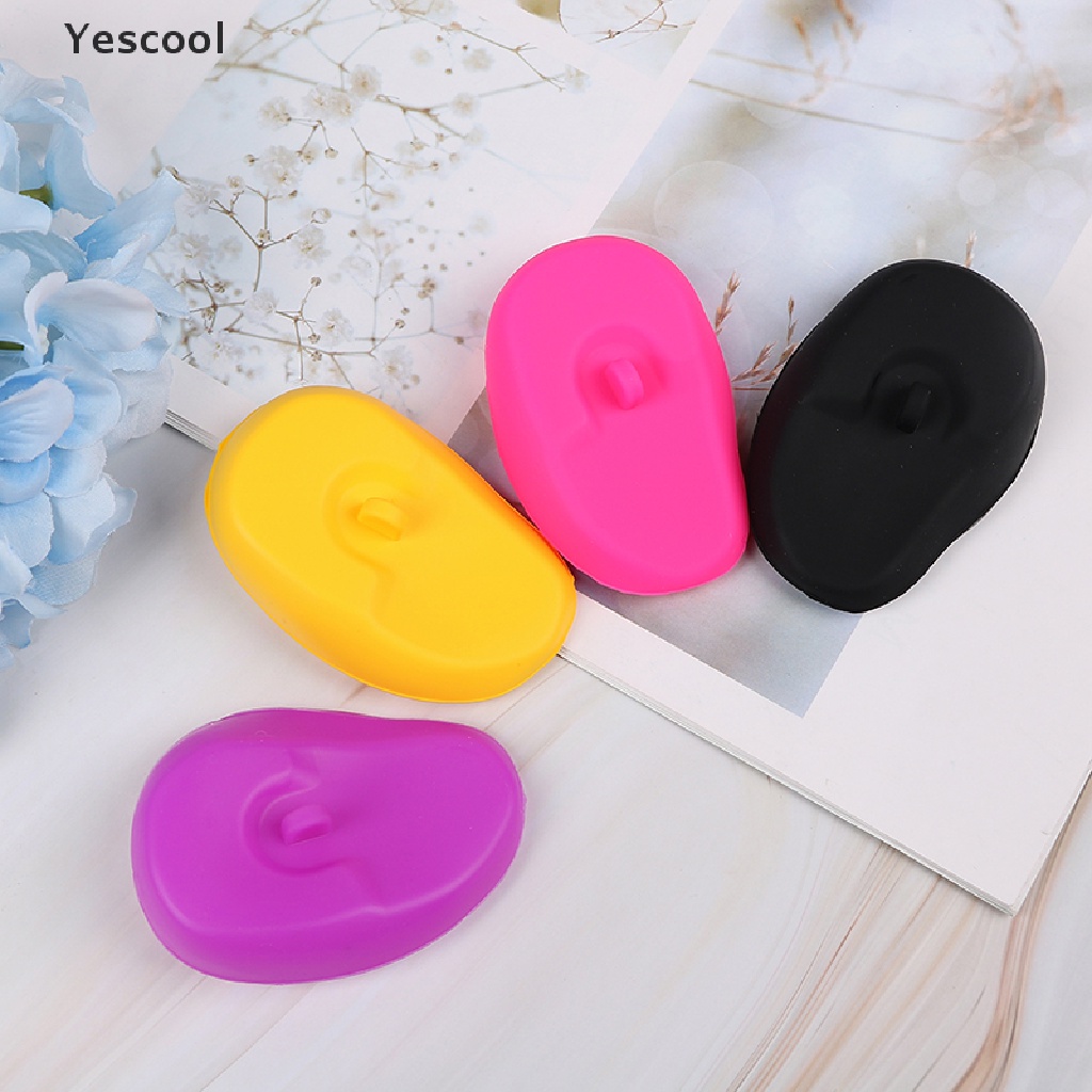 Yescool 2Pcs Reusable Silikon Penutup Telinga salon Rambut Pewarna Warna Perisai Pelindung Penutup Telinga ID