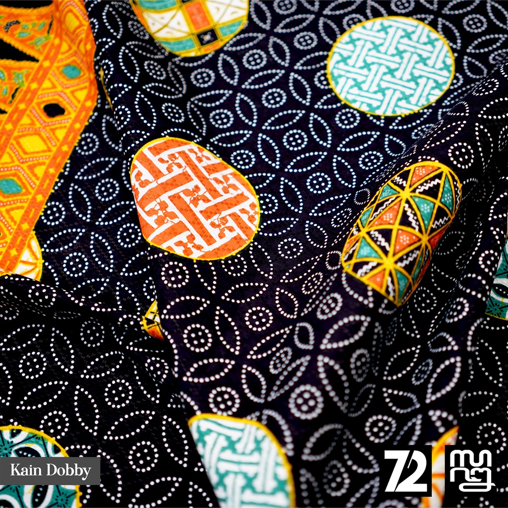 BAHAN BATIK PREMIUM Dobby Dobi Dobbi Kontemporer Modern Warna Hitam Orange Hijau 723505 Cap 72 Jarik Jarit Samping Kebat Panjang Batik Dobby Modern Premium Bahan Seragam Batik Pernikahan Kantor Keluarga Murah Kamen Jadi Batik Bali Lembaran