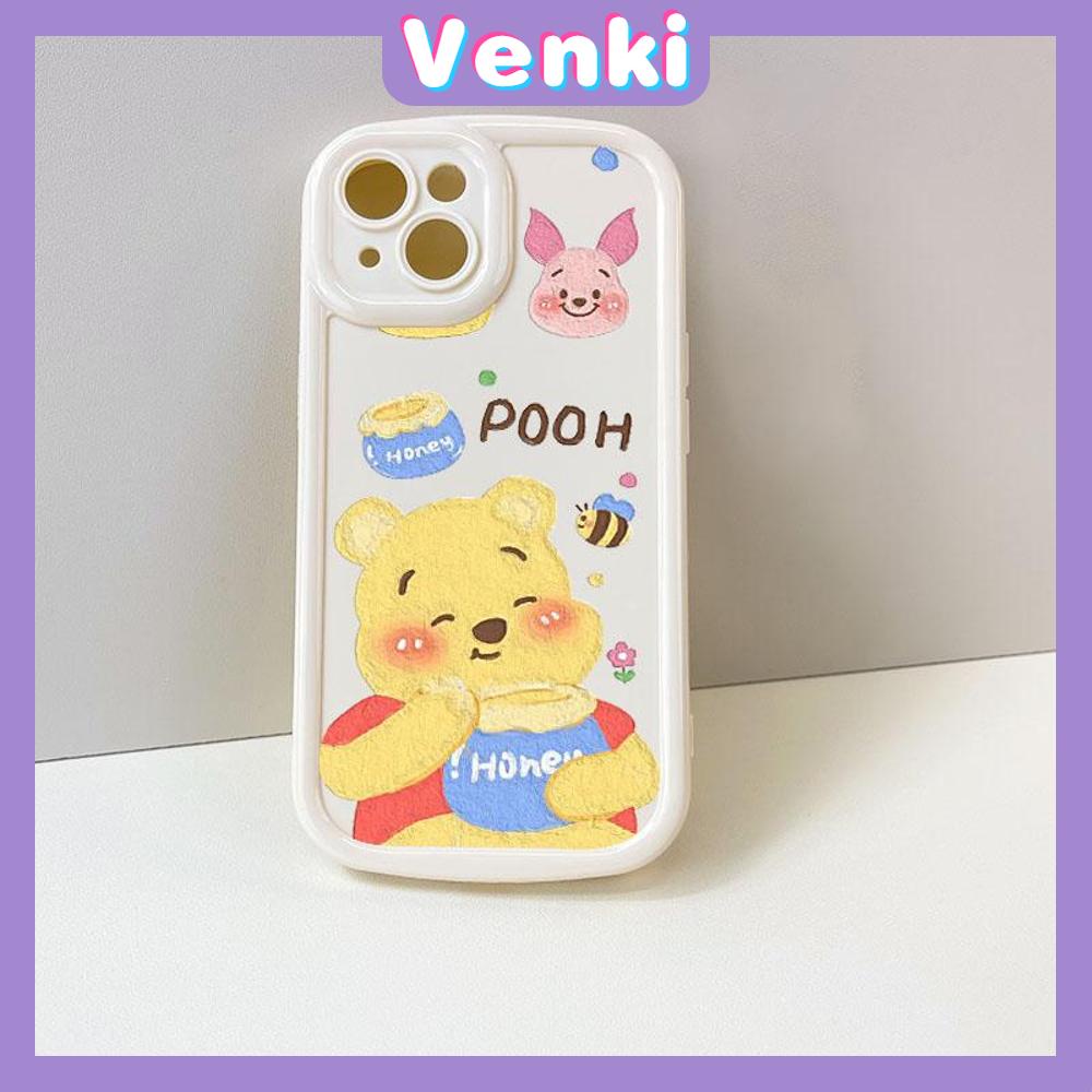 Case for iPhone 11 Soft TPU Glossy Round Edges Case Cute Cartoon Honey Bear Camera Protection Shockproof For iPhone 14 13 12 11 Pro Max 7 8 Plus X XR